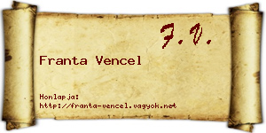 Franta Vencel névjegykártya